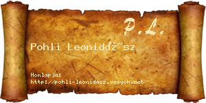 Pohli Leonidász névjegykártya